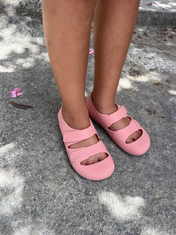 Toe Jelly Yumuşacık Cırt Cırtlı Kız Erkek Bebek Çocuk Sandalet Pembe