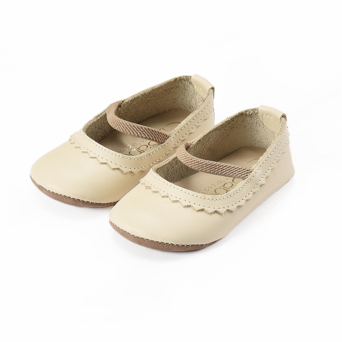 Leather Baby Booties Cream