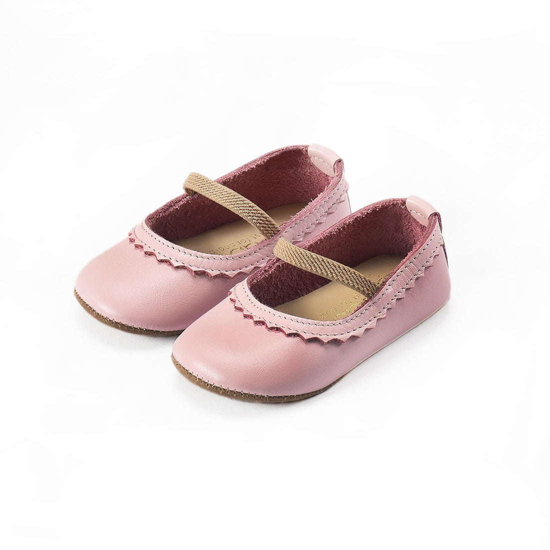 Leather Baby Booties Pink