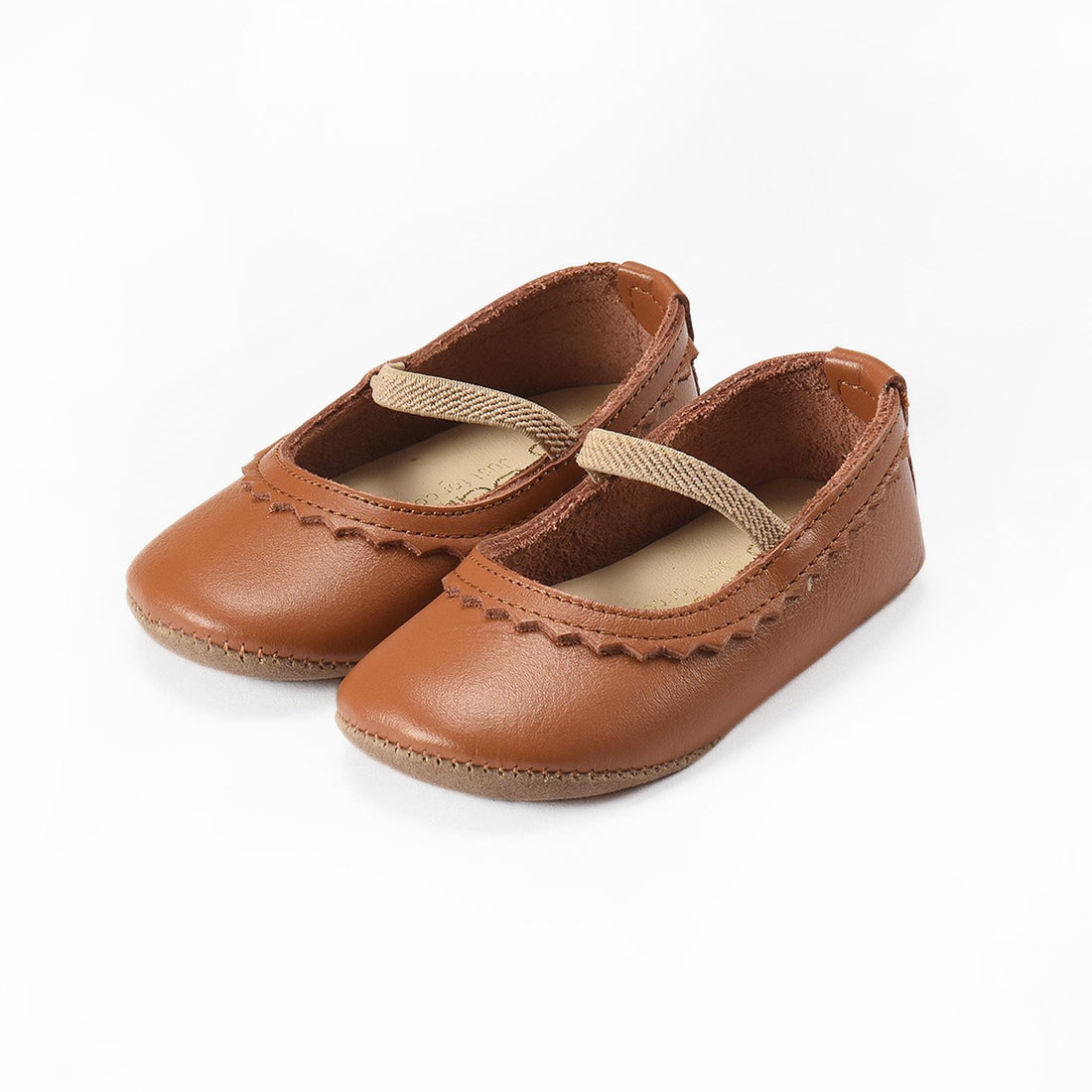 Leather Baby Booties Brown