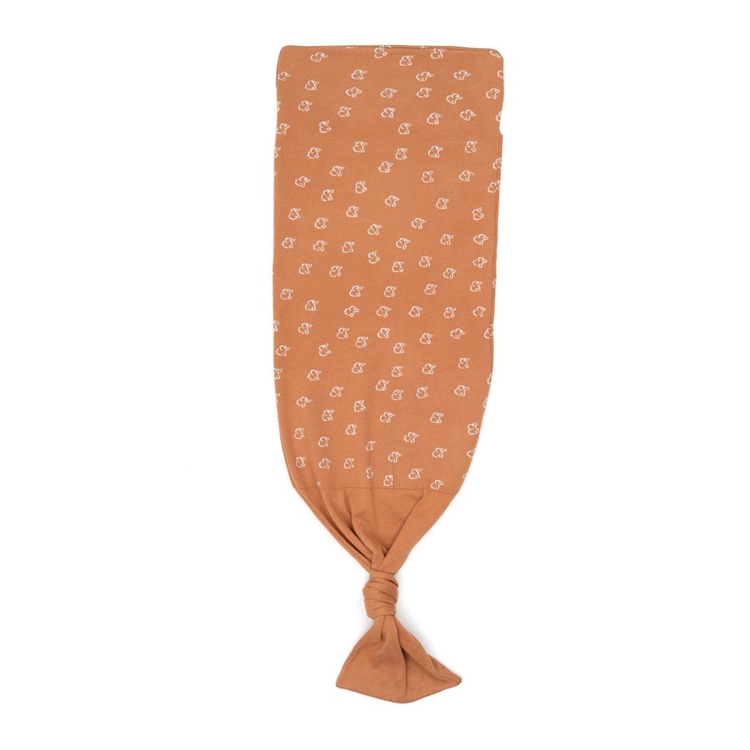 Patterned Organic Cotton Baby Swaddle Blanket Brown