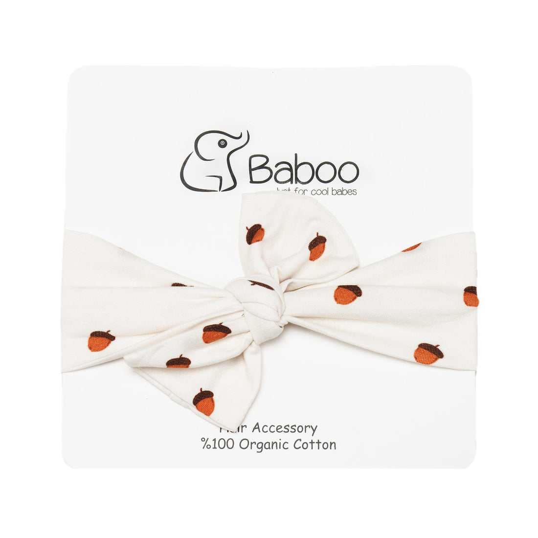 Patterned Organic Cotton Fabric Baby Hair Band Cream