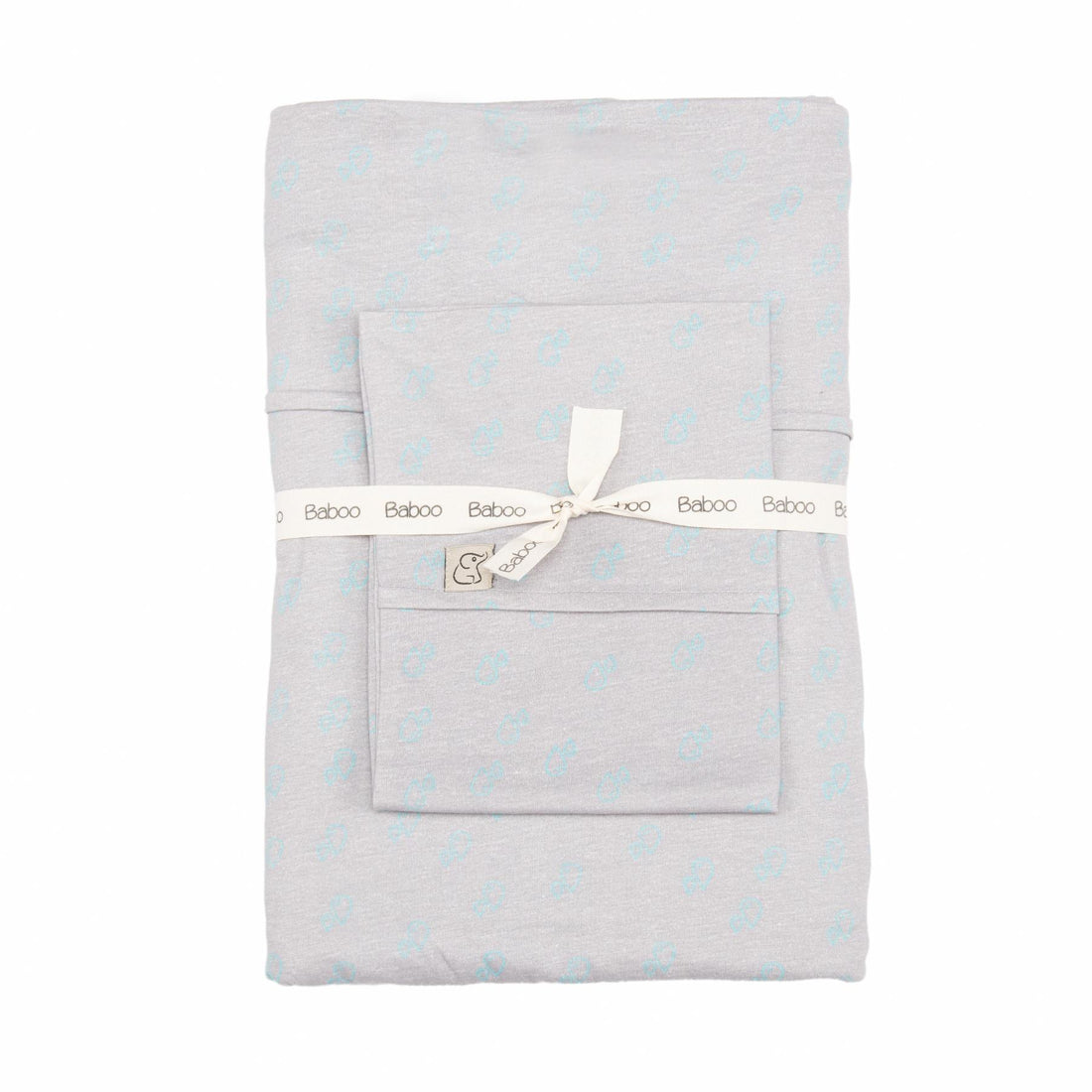 Patterned Cotton Baby Duvet Cover Set Gray