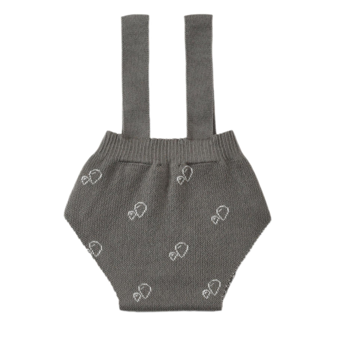 Frosted Patterned Organic Cotton Baby Knitted Overalls Gray