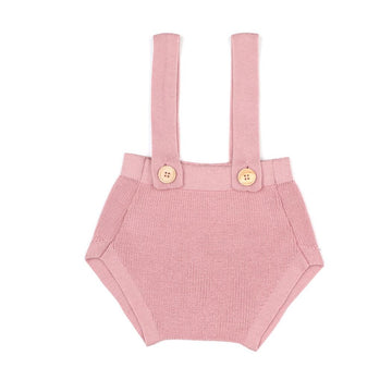 Organic Cotton Baby Knitted Overalls Pink
