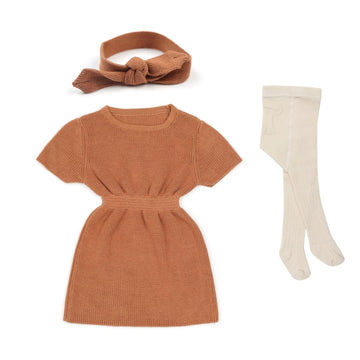Dress Hair Band Tights Gift Set Brown