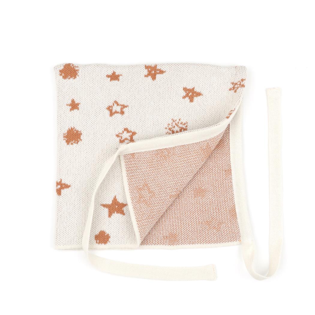 Yarn Patterned Organic Cotton Baby Knitted Beanie Cream