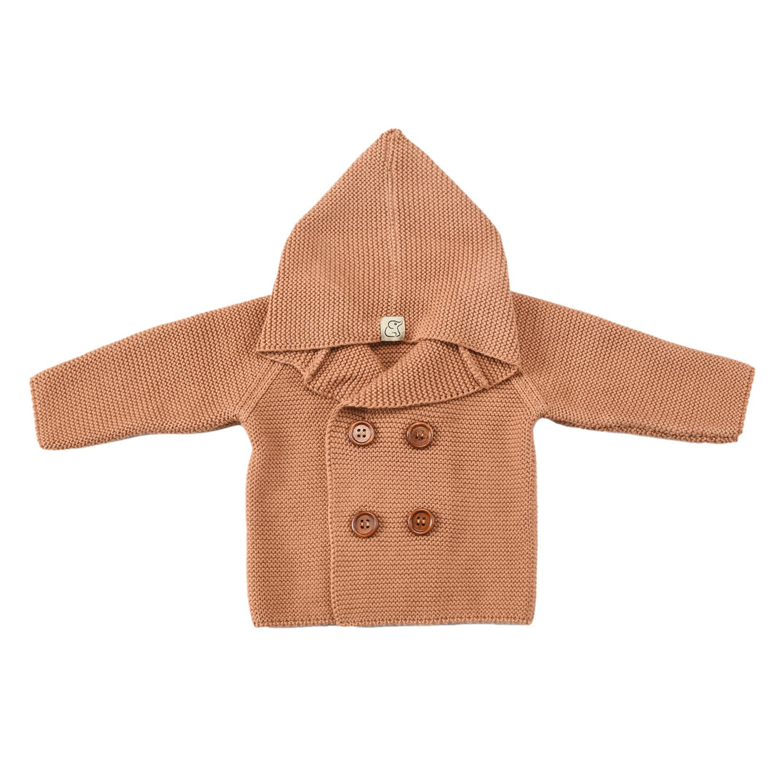 Double Breasted Hooded Cardigan Trousers Socks Gift Set Brown