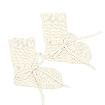 Organic Cotton Baby Booties Cream