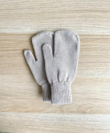 Organic Cotton Baby and Child Knitted Gloves Beige