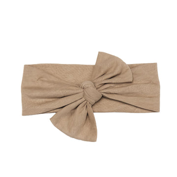 Organik Pamuk Kumaş Bebek Saç Bandı Kahverengi