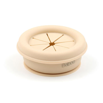 Silicone Vacuum Baby Snack Container Cream