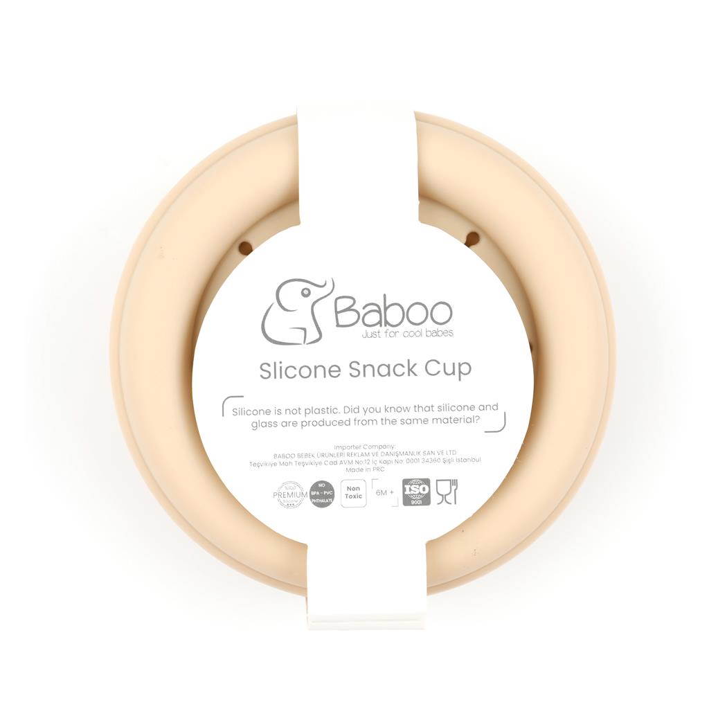 Silicone Vacuum Baby Snack Container Cream