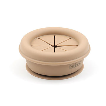 Silicone Vacuum Baby Snack Container Beige