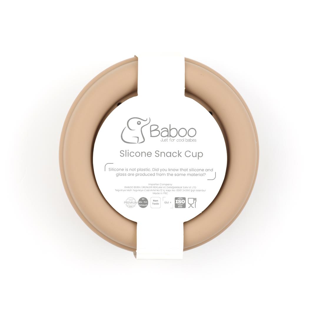 Silicone Vacuum Baby Snack Container Beige