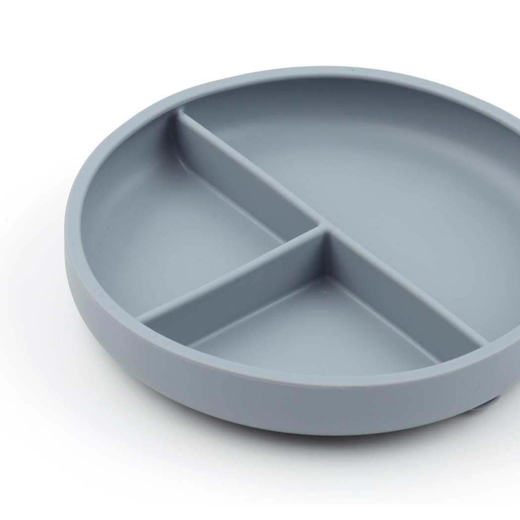 Silicone Vacuum Baby Compartment Plate Gray