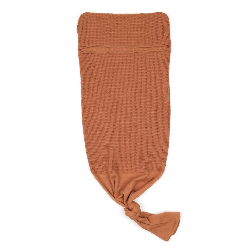 Waffle Swaddle Blanket Beanie Booties Gift Set Brown