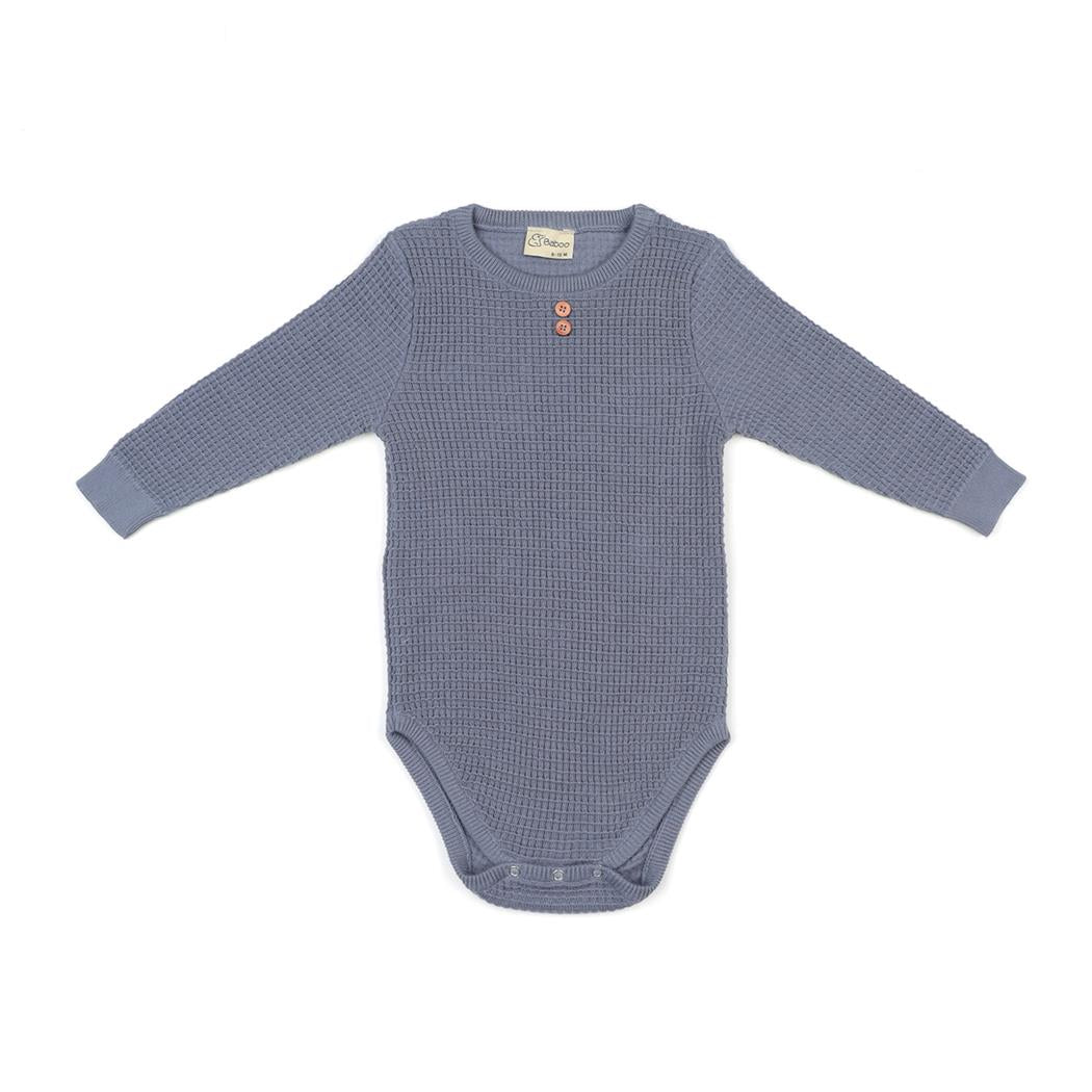 Waffle Organic Cotton Baby Top-Bottom Set Blue