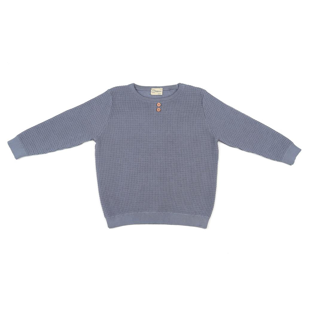 Waffle Organic Cotton Children's Bottom-Top Set Blue