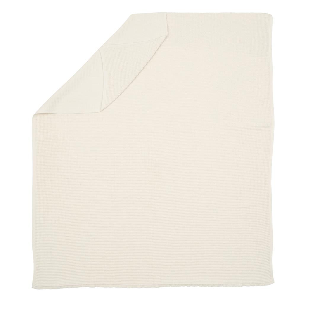 Waffle Organic Cotton Baby Blanket Cream