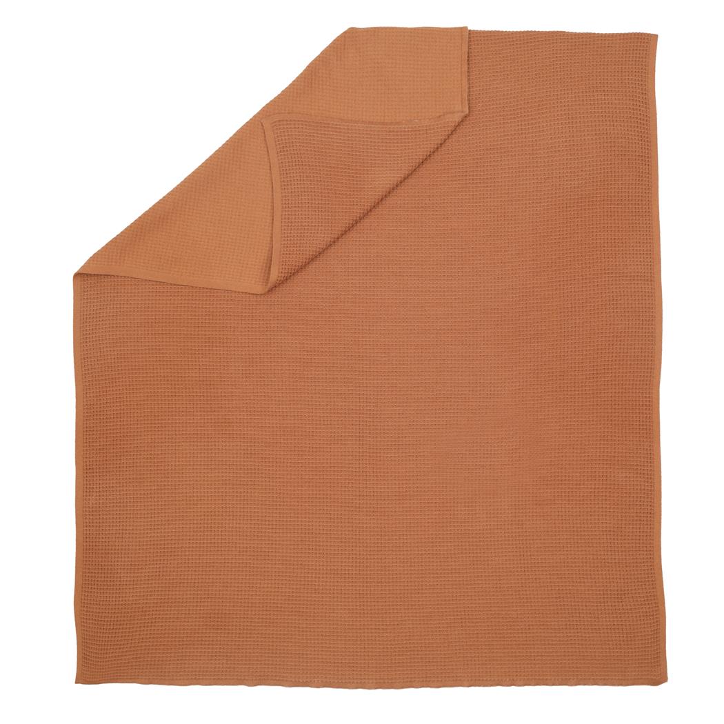 Waffle Organic Cotton Baby Blanket Brown