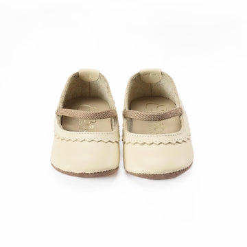 Leather Baby Booties Cream