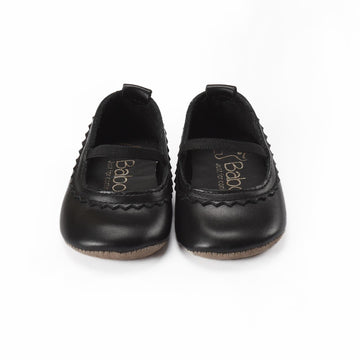 أحذية جلدية للأطفال باللون الأسود