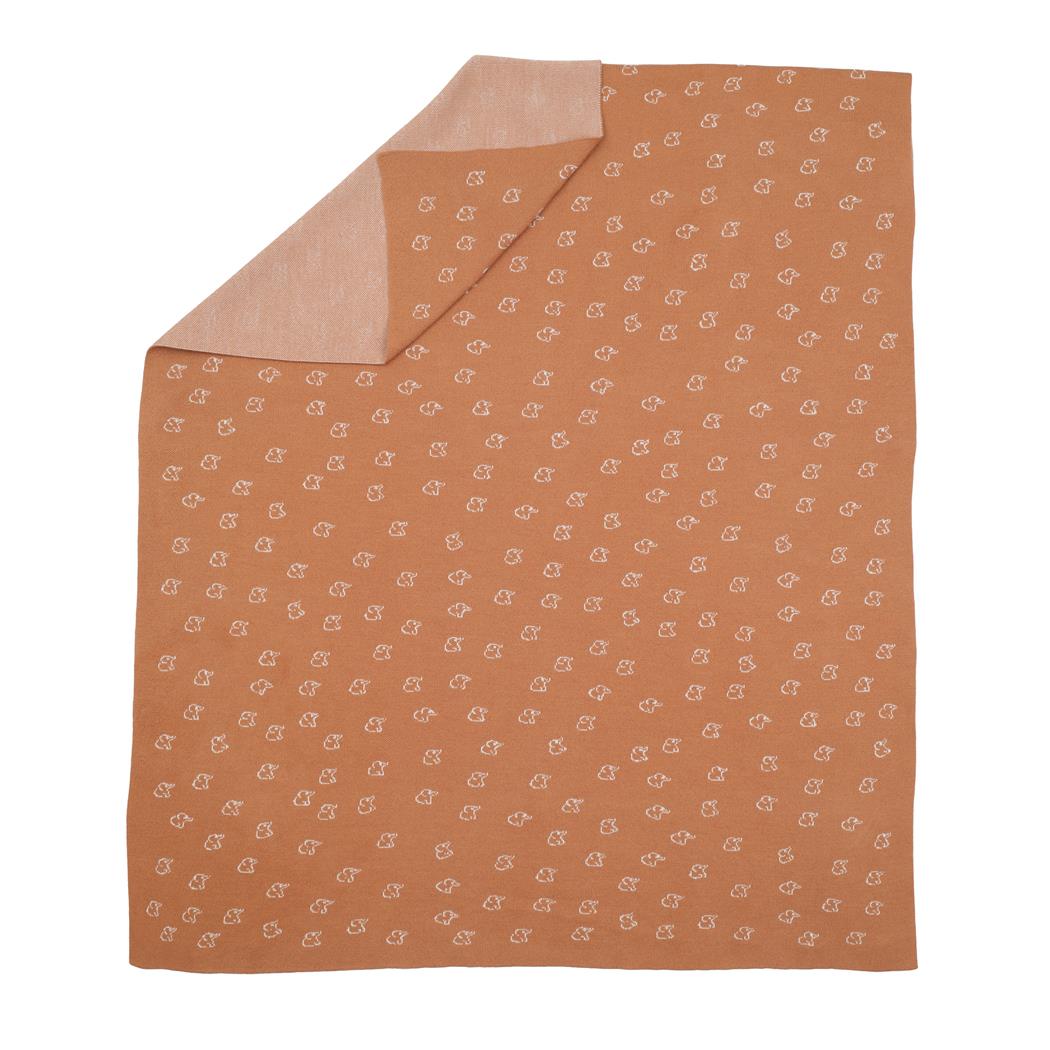 Patterned Organic Cotton Baby Blanket Brown