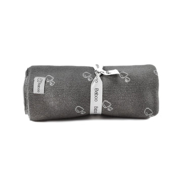 Patterned Organic Cotton Baby Blanket Gray