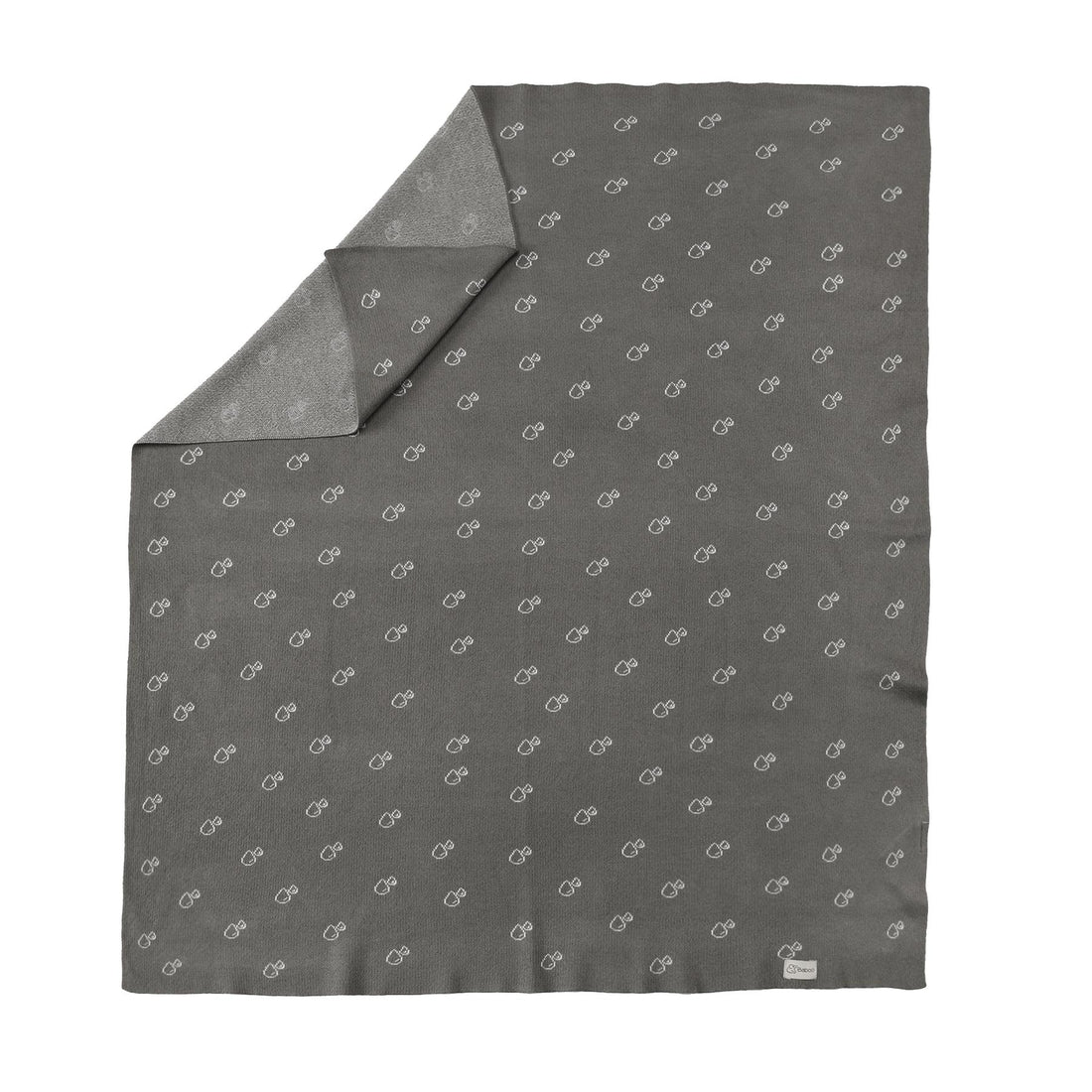 Patterned Organic Cotton Baby Blanket Gray