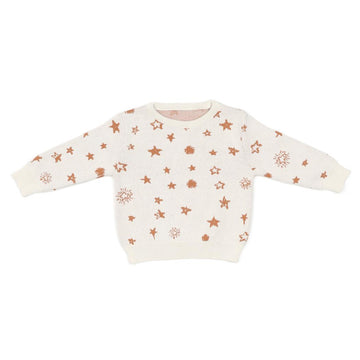 Patterned Organic Cotton Baby and Child Sweater Cream