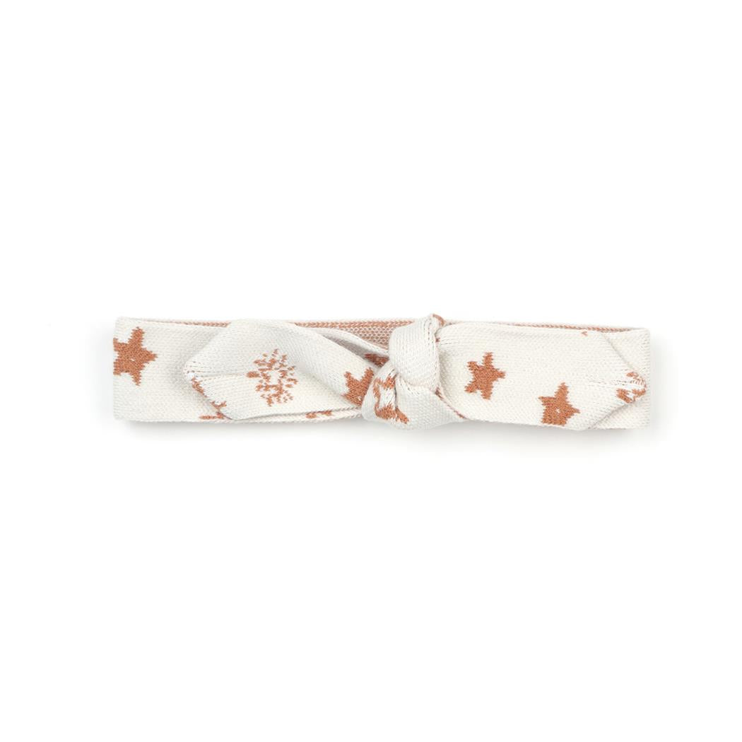 Patterned Organic Cotton Baby and Children Knitted Hair Band Cream