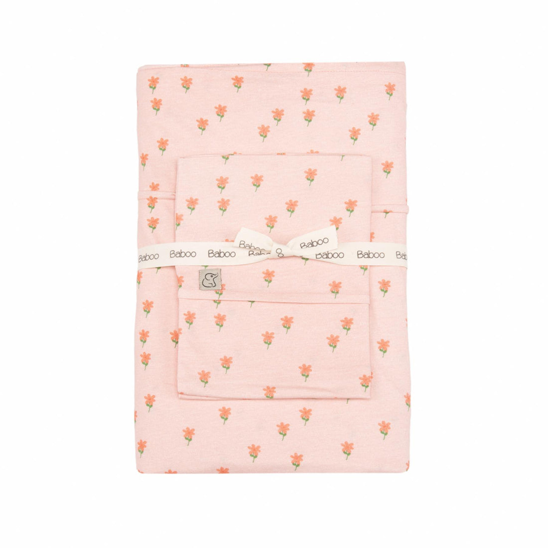Patterned Cotton Baby Duvet Cover Set Pink