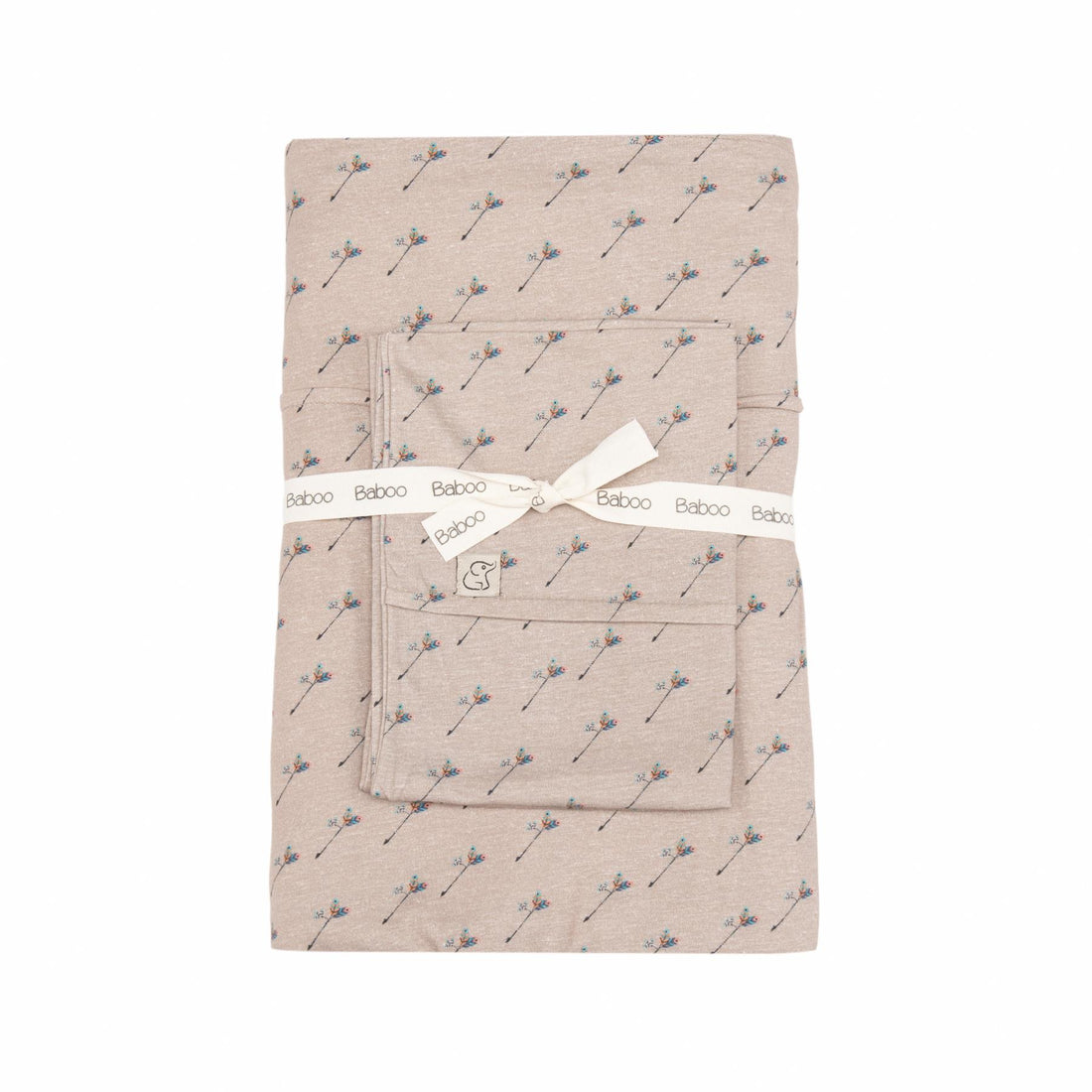 Patterned Cotton Baby Duvet Cover Set Brown