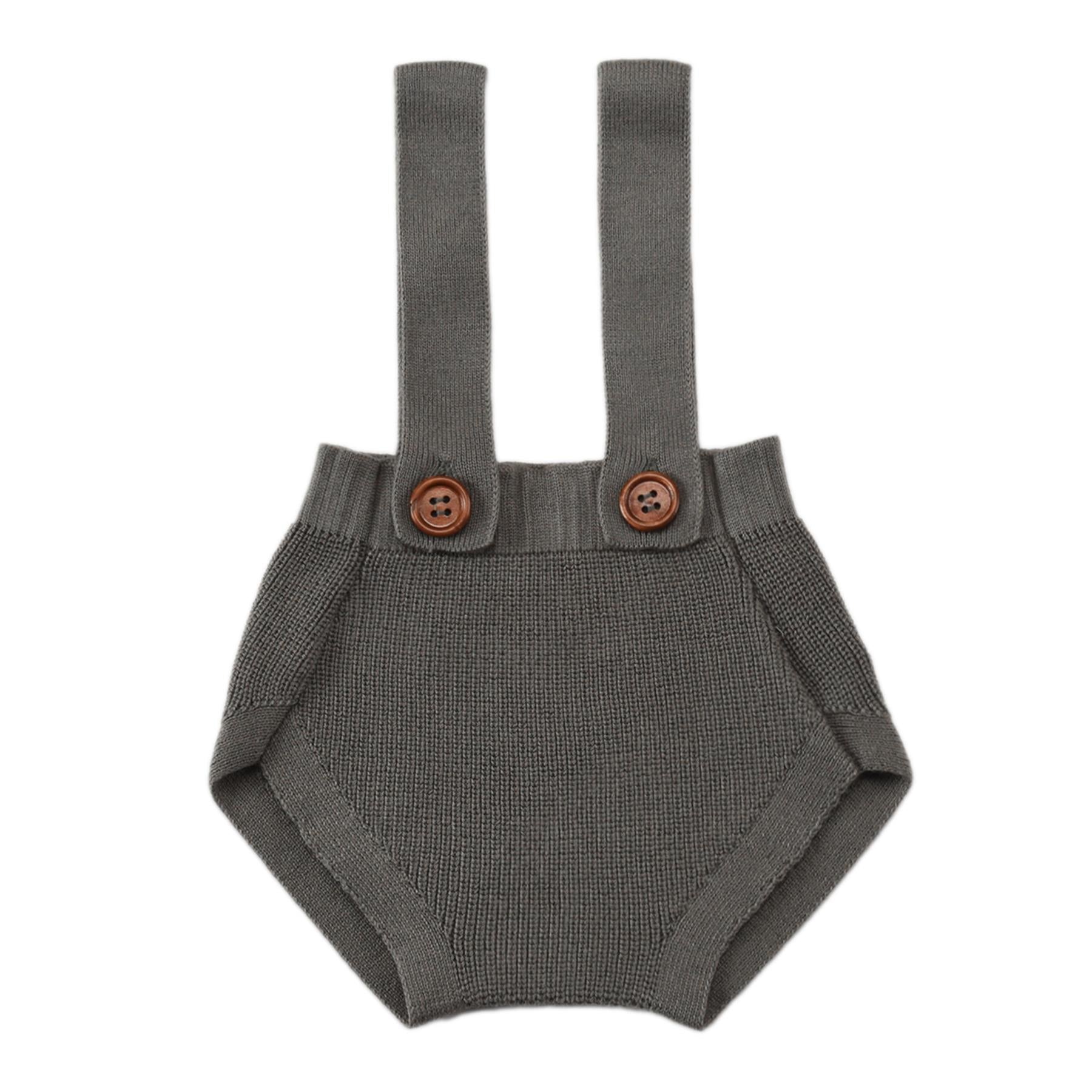 Organic Cotton Baby Knitted Overalls Gray