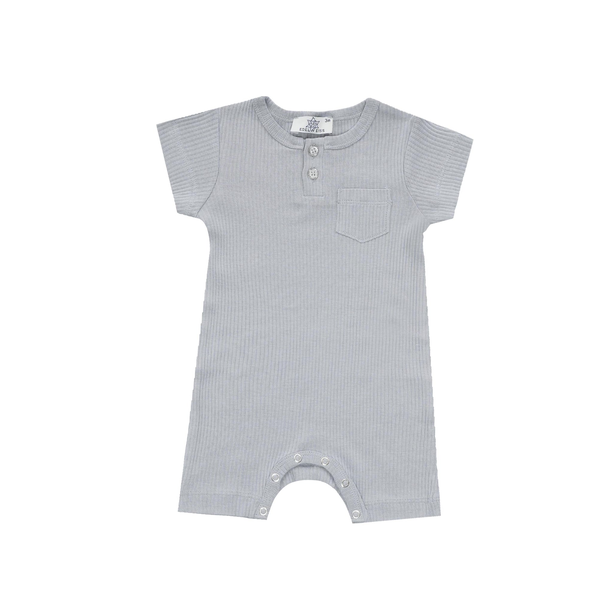 Edel Weiss Modal Fabric Pocket Short Sleeve Baby Girl Boy Romper