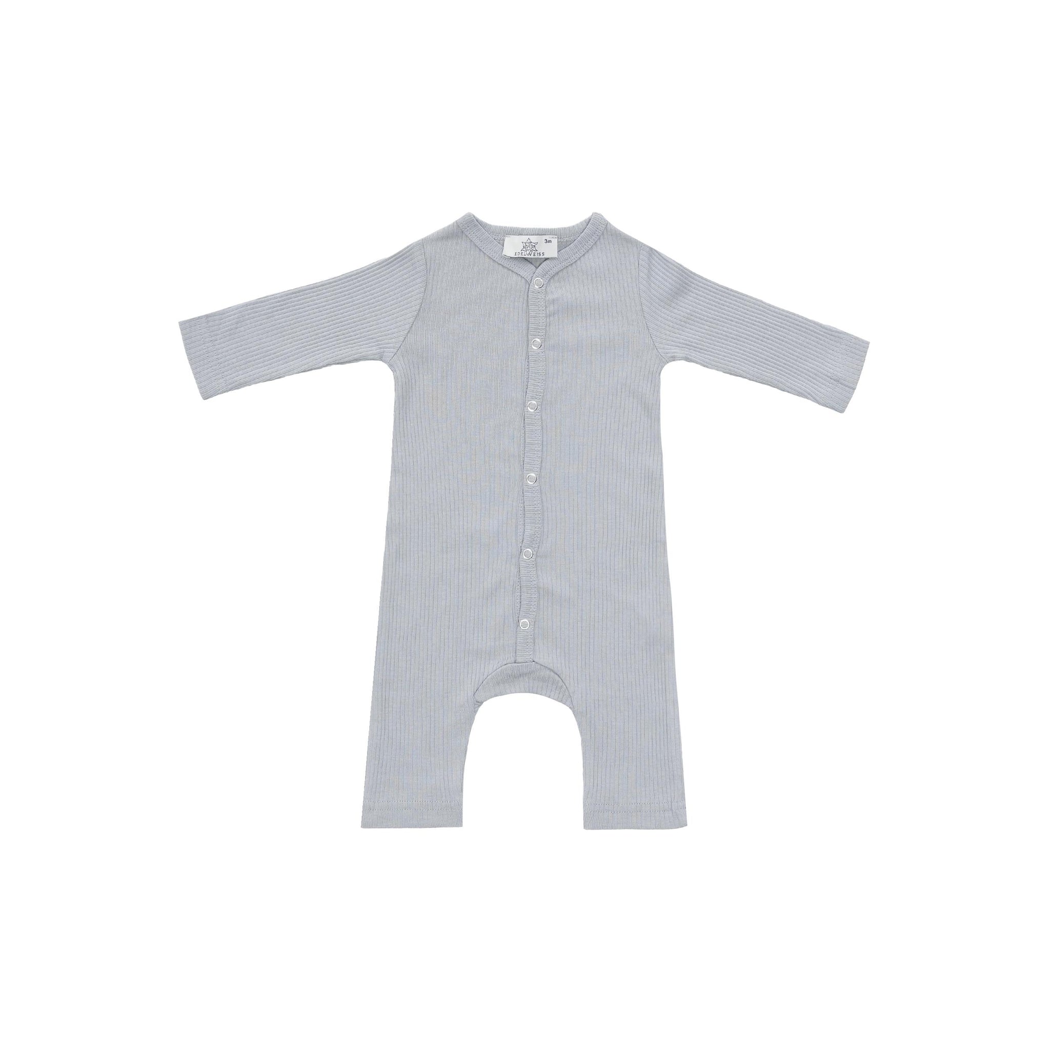 Edel Weiss Modal Fabric Long Sleeve Baby Girl Boy Snap Romper