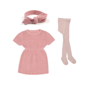 Dress Hairband Tights Gift Set Pink