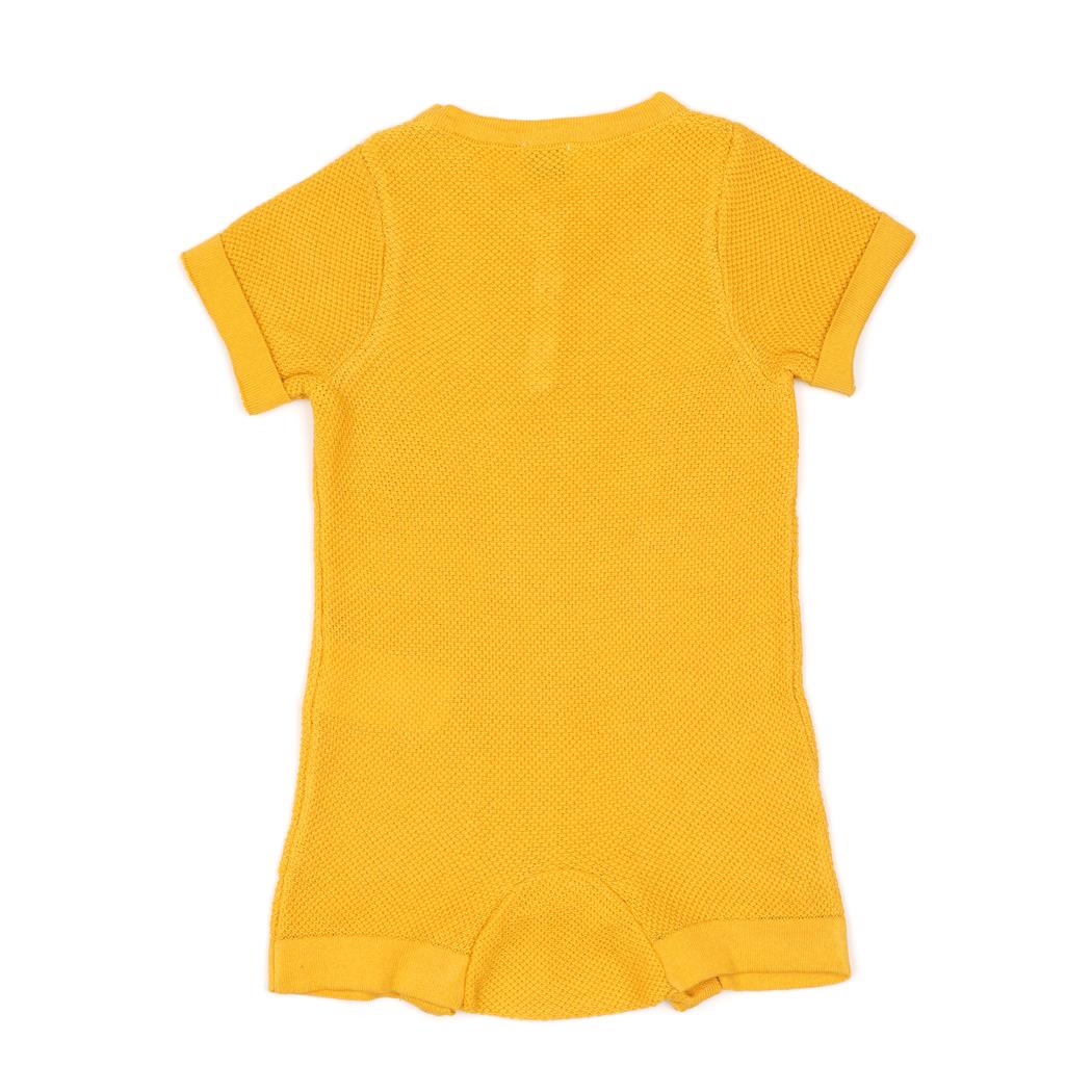 Kısa Kollu Yazlık Baharlık Bebek Tulum Sarı