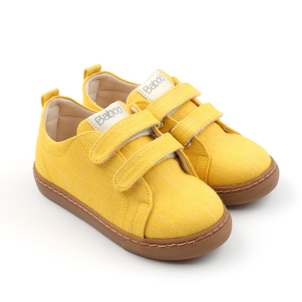 حذاء رياضي من القماش للرضع والأطفال باللون الأصفر