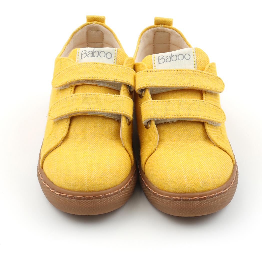 حذاء رياضي من القماش للرضع والأطفال باللون الأصفر
