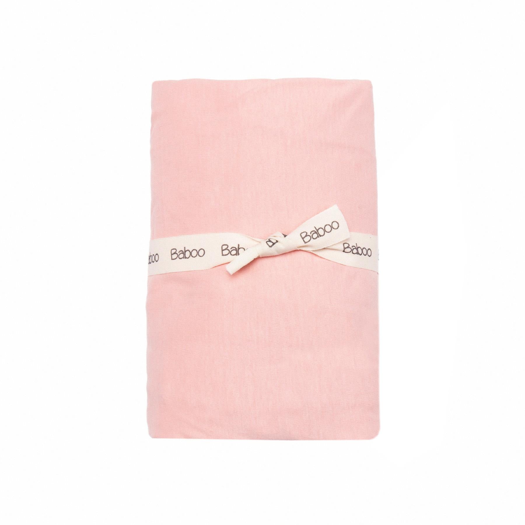 Elastic Organic Cotton Baby Bed Sheet Pink