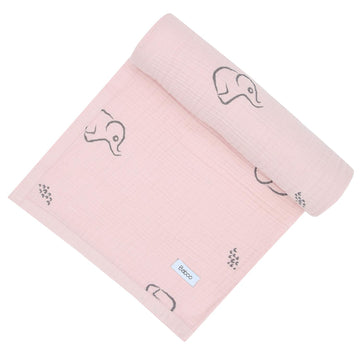 Organic Cotton 4 Layer Muslin Baby Blanket Pink