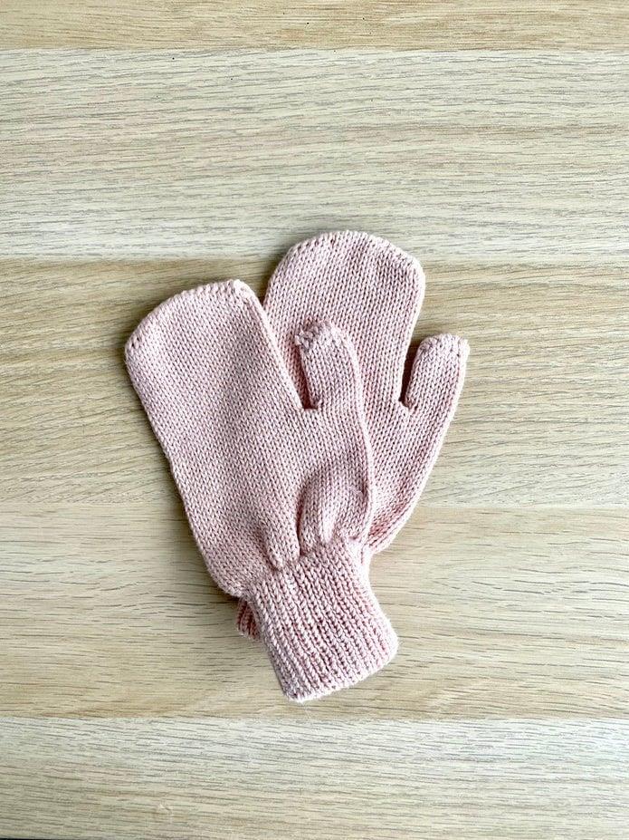 Organic Cotton Baby and Child Knitted Gloves Pink