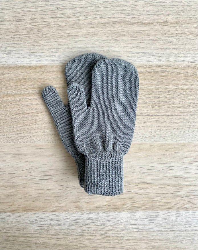 Organic Cotton Baby and Child Knitted Gloves Gray