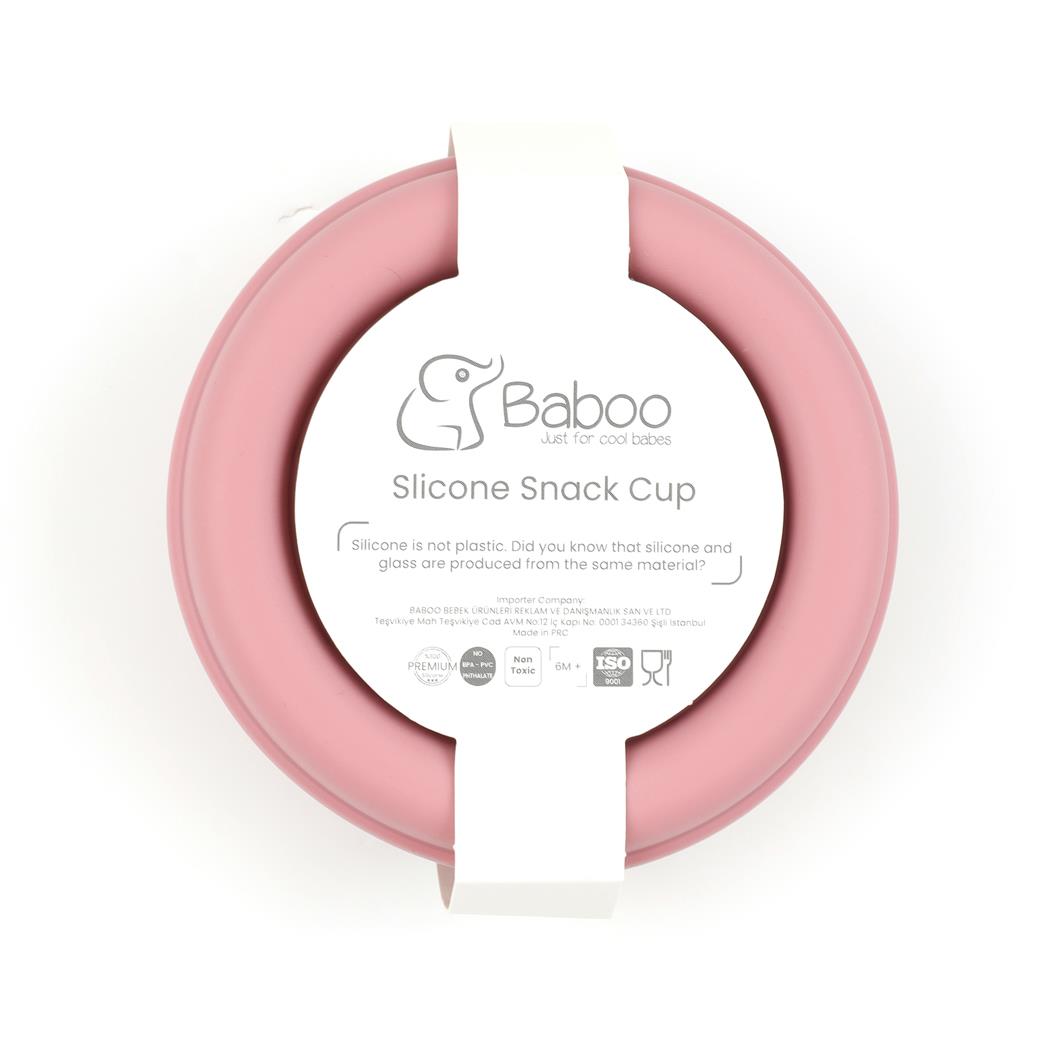 Silicone Vacuum Baby Snack Container Pink