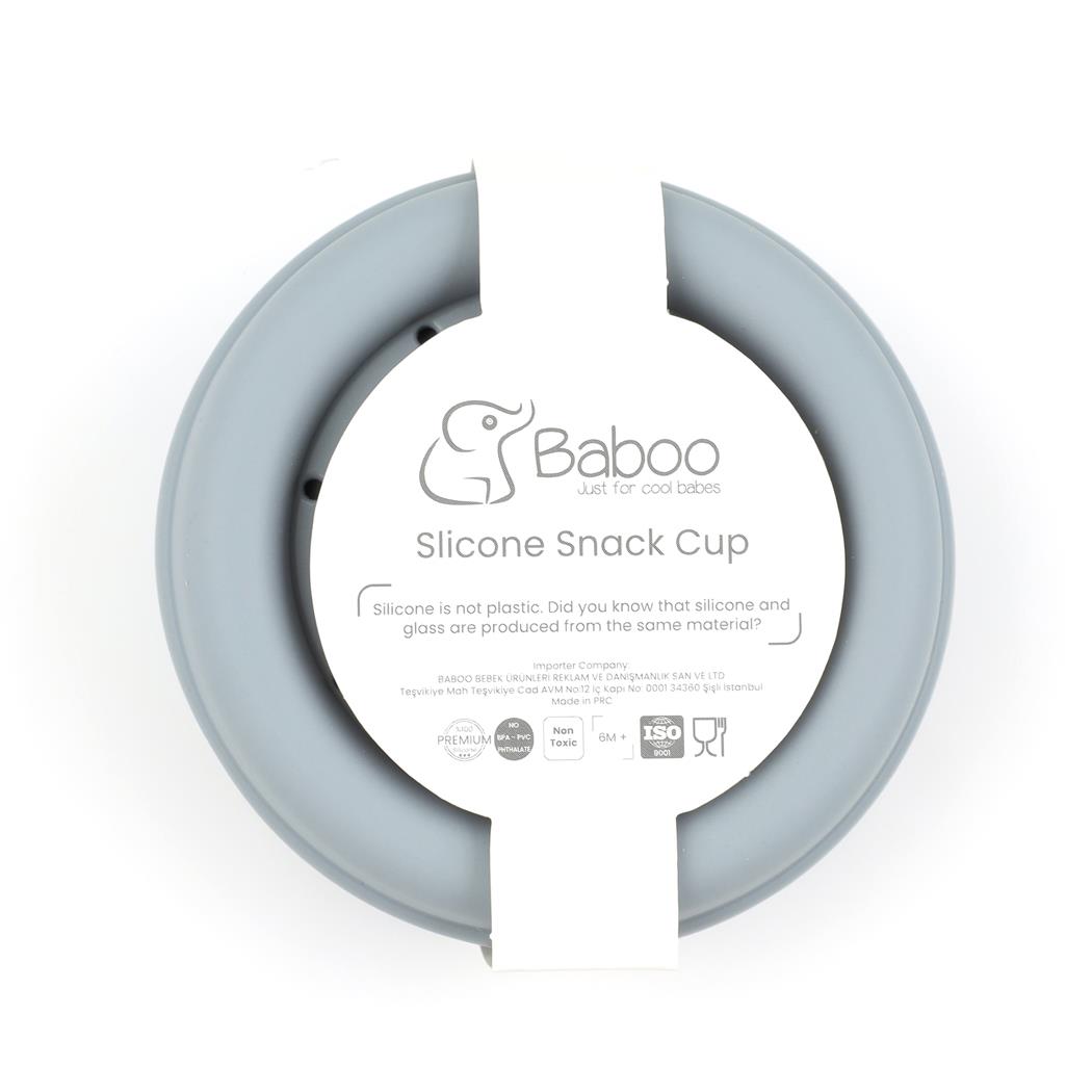 Silicone Vacuum Baby Snack Container Gray